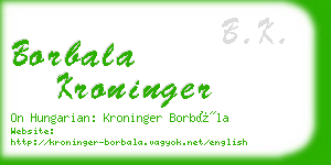 borbala kroninger business card